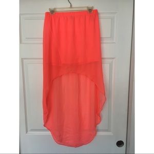Neon hi-low skirt